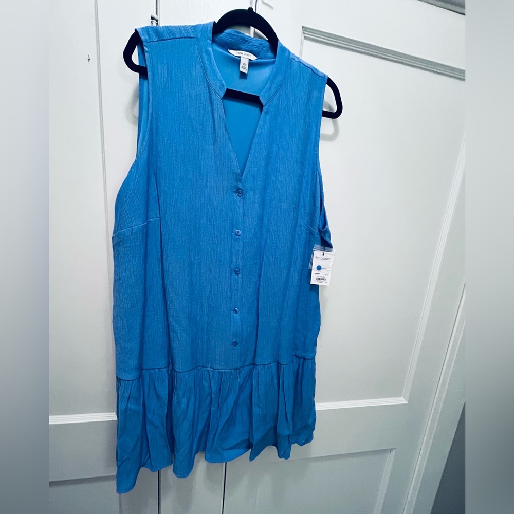 Nine West Blue Sleeveless Dress or beach coverup!